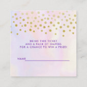 おしゃれなピンクのユニコーンと花のオムツくじ エンクロージャーカード (裏面)