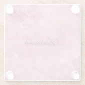 おしゃれなピンクのレース ガラスコースター (裏面)