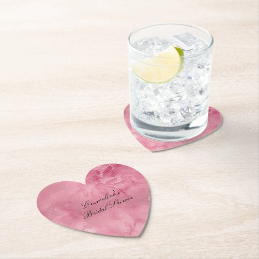 おしゃれなピンクのレース ペーパーコースター (インサイチュ)