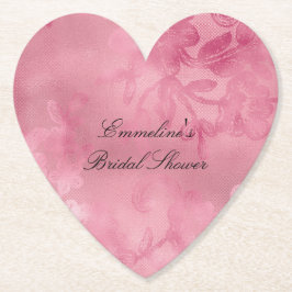 おしゃれなピンクのレース ペーパーコースター