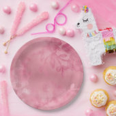 おしゃれなピンクのレース ペーパープレート (パーティー)