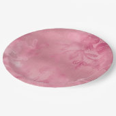 おしゃれなピンクのレース ペーパープレート (アングル)
