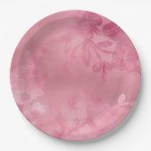 おしゃれなピンクのレース ペーパープレート (正面)
