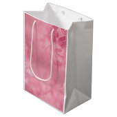 おしゃれなピンクのレース ミディアムペーパーバッグ (正面アングル)