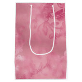 おしゃれなピンクのレース ミディアムペーパーバッグ (裏面)