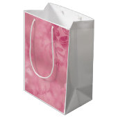 おしゃれなピンクのレース ミディアムペーパーバッグ (裏面アングル)