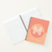おしゃれなピンクの幾何学モダンモノグラム ノートブック (内部)