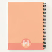 おしゃれなピンクの幾何学モダンモノグラム ノートブック (裏面)