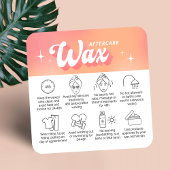 おしゃれなピンクの桃色のトレンディーなワックス脱毛アフターケアガイド スクエア名刺