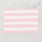 おしゃれなピンクの水彩ペオニーとストライプの受付 エンクロージャーカード (裏面)
