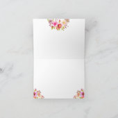おしゃれなピンクの水彩花イラストの感謝カード サンキューカード (内部)