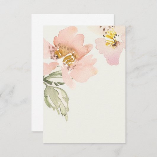 おしゃれなピンクの水彩花柄のウェディング用の予算に優しい白紙の招待状 招待状 (正面/裏面)