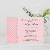 おしゃれなピンクの縁取り付き ブライダルシャワーの招待状 招待状 (スタンド正面)