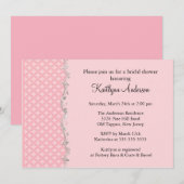 おしゃれなピンクの縁取り付き ブライダルシャワーの招待状 招待状 (正面/裏面)