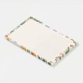 おしゃれなピンクの背景に花のモチーフ ポストイット (アングル)