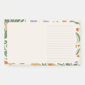 おしゃれなピンクの背景に花のモチーフ ポストイット (正面)