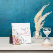 おしゃれなピンクの花のブライダルシャワー フォトプラーク (インサイチュ)