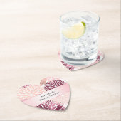 おしゃれなピンクの花のブライダルシャワー ペーパーコースター (インサイチュ)