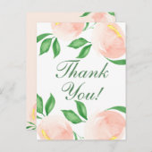 おしゃれなピンクの花の感謝カード ポストカード (正面/裏面)