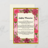 おしゃれなピンクの花の植物の安全対策 エンクロージャーカード (正面/裏面)