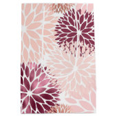 おしゃれなピンクの花 ミディアムペーパーバッグ (裏面)