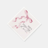 おしゃれなピンクの蝶結び ウェディングシャワーの装飾 スタンダードカクテルナプキン (角)