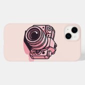 おしゃれなピンクのDSLRカメラ撮影パーソナライズド Case-Mate iPhoneケース (裏面 (横))