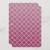 おしゃれなピンクオンブレベイビーシャワー 招待状 (正面/裏面)