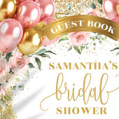 おしゃれなピンクゴールドのウェディングシャワー　ゲストブックサインイン ゲストブック