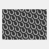 おしゃれなピンクゴールドの馬蹄形 ラッピングペーパーシート (正面3)