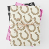 おしゃれなピンクゴールドの馬蹄形 ラッピングペーパーシート (インサイチュ)