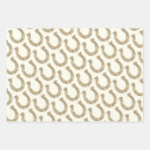 おしゃれなピンクゴールドの馬蹄形 ラッピングペーパーシート (正面)