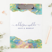 おしゃれなファイアオパール レインボージェムストーン ビジネス クリップボード