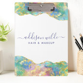 おしゃれなファイアオパール レインボージェムストーン ビジネス クリップボード