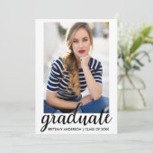 おしゃれなファッションの卒業写真発表W 案内状 (スタンド正面)