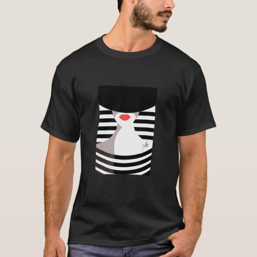 おしゃれなファッションイラストの女の子 Tシャツ (正面)