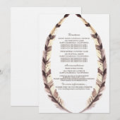 おしゃれなフエッジ枠の結婚式案内カード 招待状 (正面/裏面)