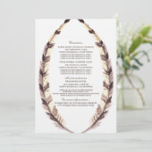 おしゃれなフエッジ枠の結婚式案内カード 招待状 (スタンド正面)