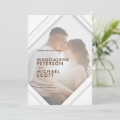 おしゃれなフォトフレーム結婚式招待状 招待状 (スタンド正面)