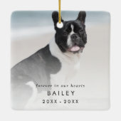 おしゃれなフォーエバー・イン・オア・ハーツの写真犬メモリアル セラミックオーナメント (裏面)