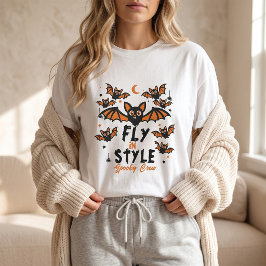 おしゃれなフライングコウモリ ハロウィンTシャツ Tシャツ