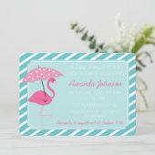 おしゃれなフラミンゴのベビーシャワー招待状 招待状 (スタンド正面)