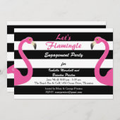 おしゃれなフラミンゴエンゲージメントパーティー招待状 招待状 (正面/裏面)