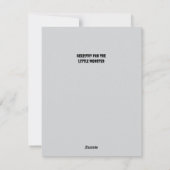 おしゃれなフランケンシュタインのベビーシャワー シーズンカード (裏面)