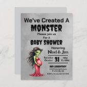 おしゃれなフランケンシュタインのベビーシャワー シーズンカード (正面/裏面)