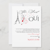 おしゃれなフランスのパリスタイル シェ セッド オイ ブライダルシャワー サンキューカード (正面)