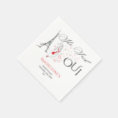 おしゃれなフランスのパリスタイル シェ セドゥ オー ブライダルシャワー スタンダードカクテルナプキン (角)