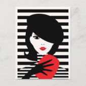 おしゃれなフランススタイルのファッションイラスト ポストカード (正面)