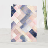 おしゃれなフランス風ピンクブルーギフトバッグ 蝶結び 誕生日 カード (裏面)