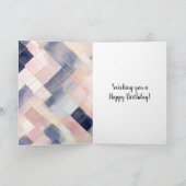 おしゃれなフランス風ピンクブルーギフトバッグ 蝶結び 誕生日 カード (内部)